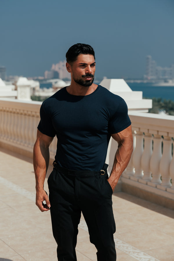 Navy Bamboo Crew T-Shirt von Father Sons – FSH579 (VORBESTELLUNG 10. NOVEMBER)