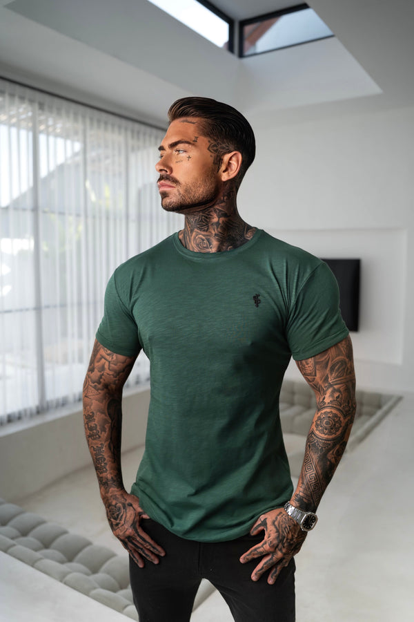 Vater-Söhne-T-Shirt mit Rundhalsausschnitt, Waldgrün – FSH1378