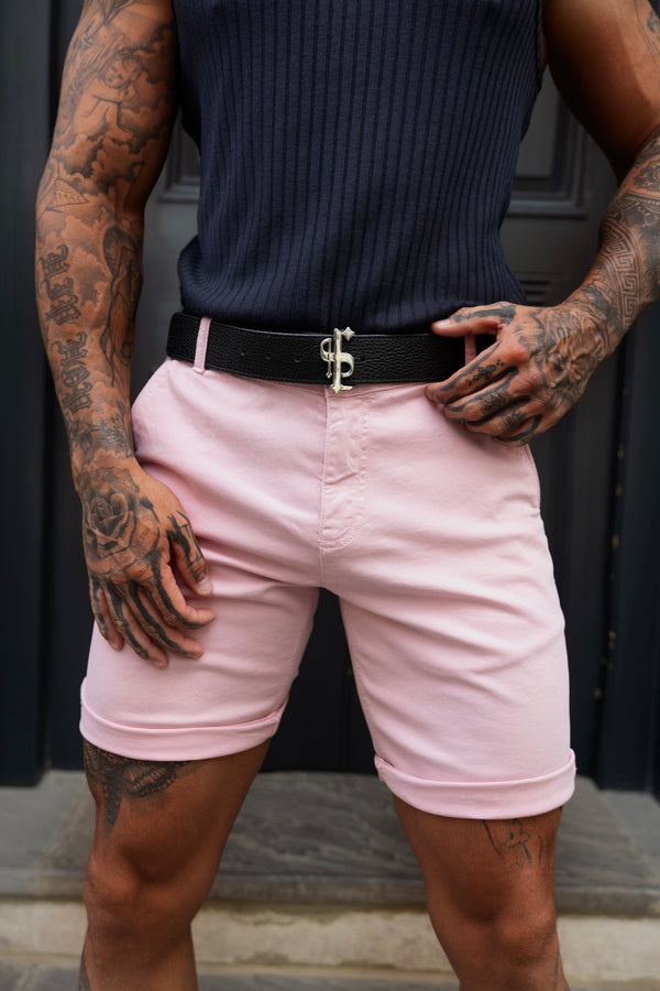 Father Sons Slim Fit Light Pink Chino Shorts - FSH986