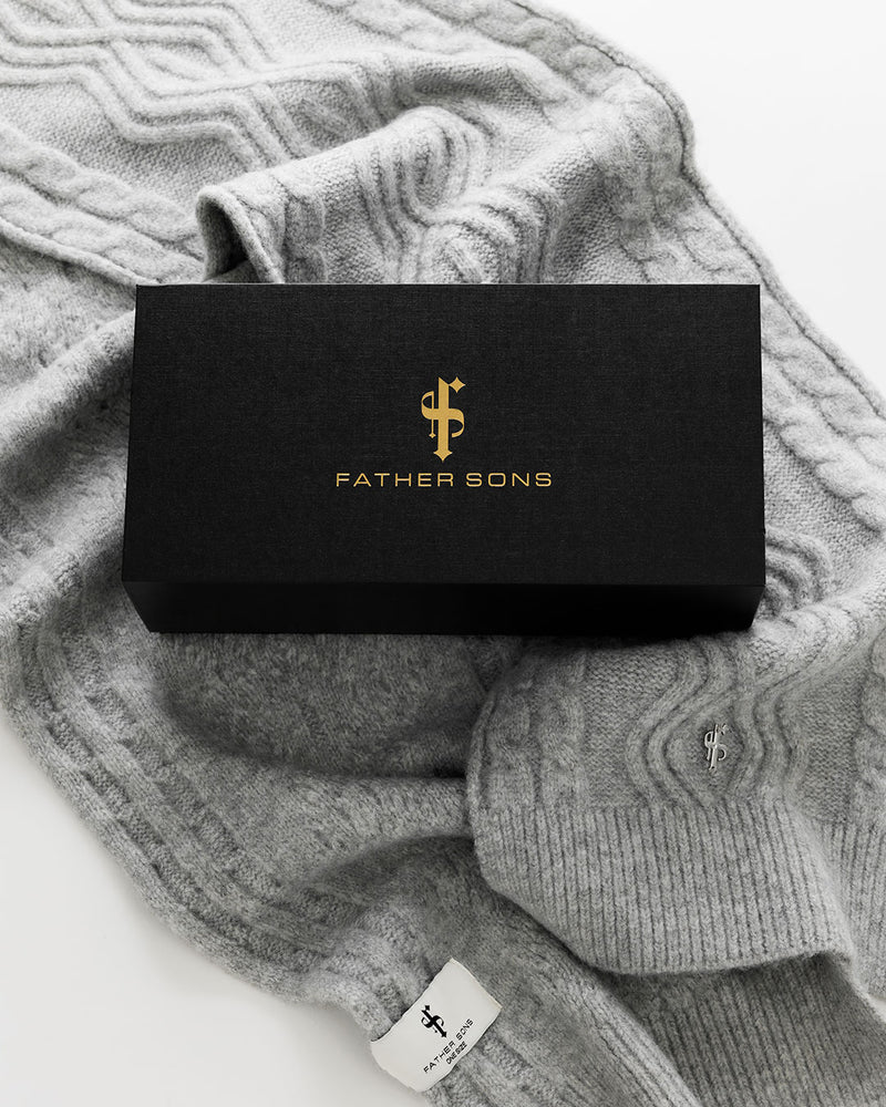 Father Sons Grey Knitted Scarf - FSN230