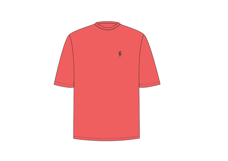 Father Sons klassisches korallfarbenes, übergroßes Crew-T-Shirt – FSH863