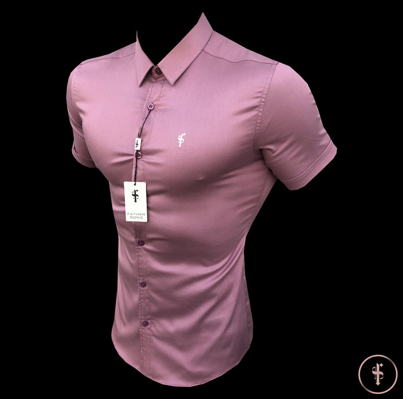 Father Sons Super Slim Luxe Ultra Stretch Mauve Short Sleeve -  FS544