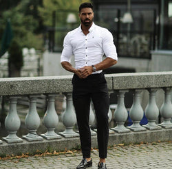 Father Sons Super Slim Stretch Classic Oxford Weiß – FS300