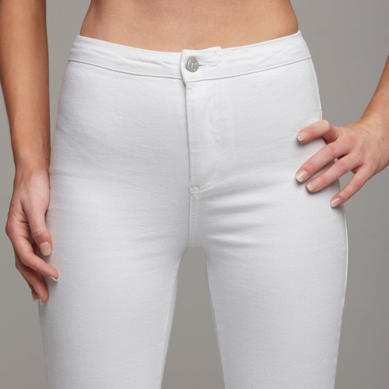 JENI PLAIN WHITE JEANS - CT058