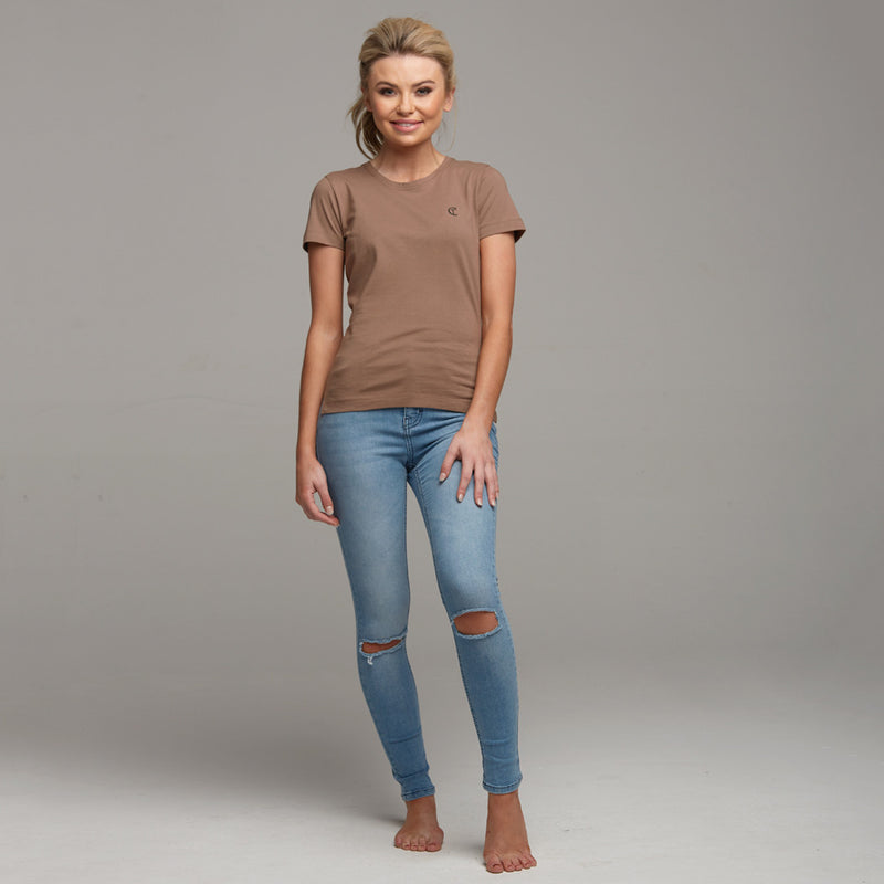 TEGAN TAUPE TEE -CT048