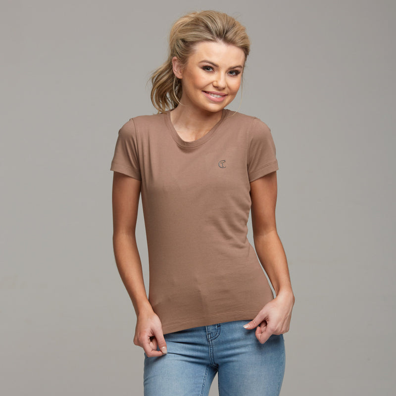 TEGAN TAUPE TEE -CT048