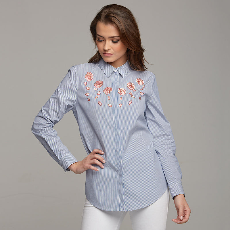 BELLA ROSE EMBROIDERY SHIRT - CT041