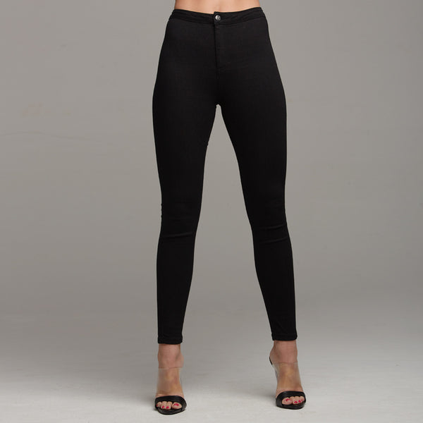 JENI PLAIN BLACK JEANS - CT056