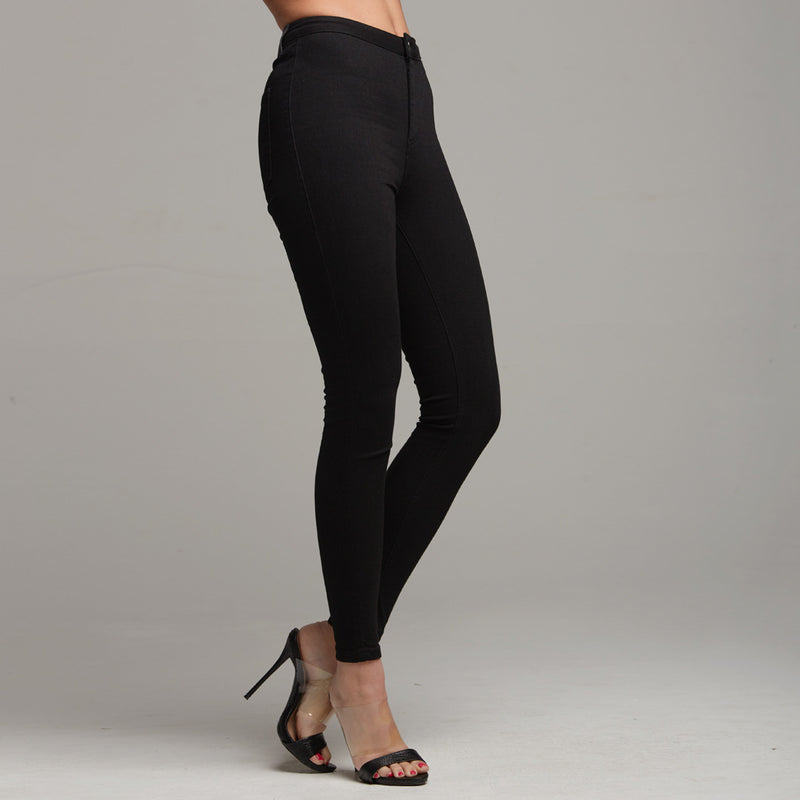 JENI PLAIN BLACK JEANS - CT056