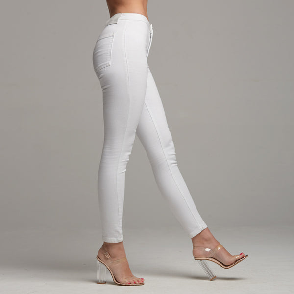 JENI PLAIN WHITE JEANS - CT058