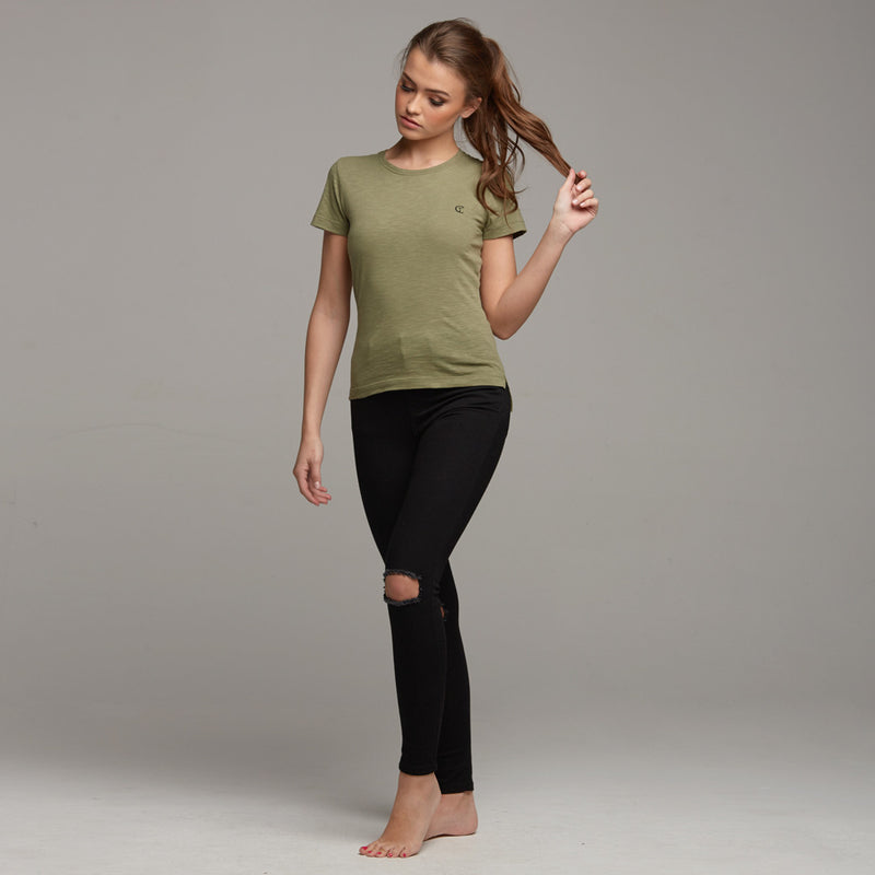 TEGAN KHAKI SLUB TEE – CT052