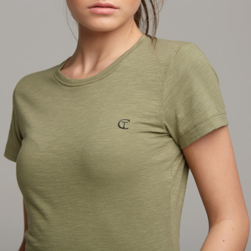 TEGAN KHAKI SLUB TEE – CT052