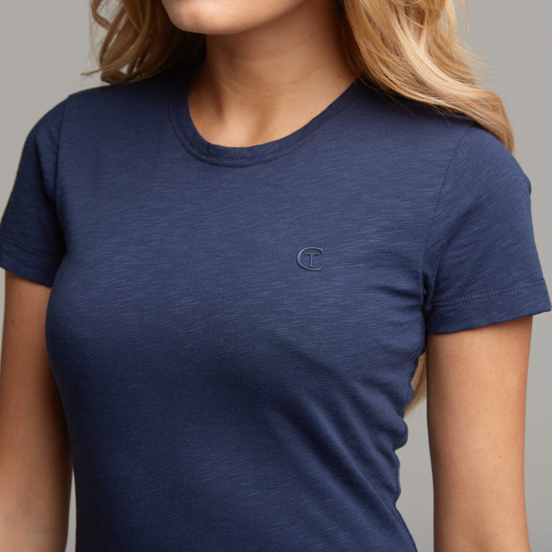 TEGAN NAVY SLUB TEE - CT053