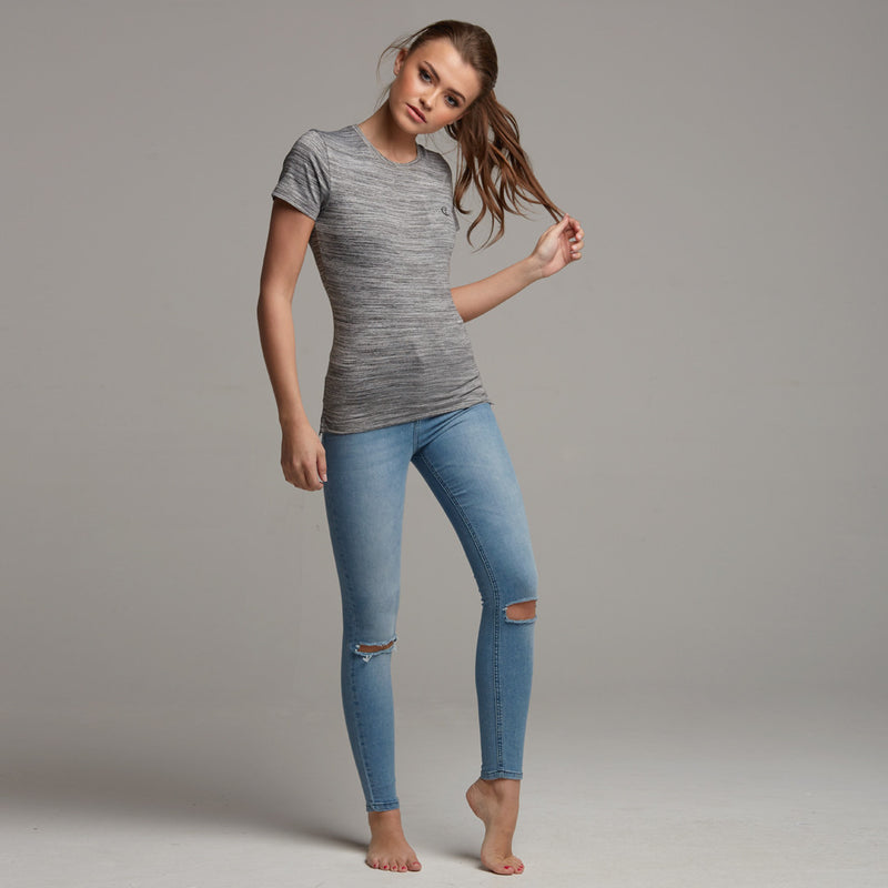 TEGAN GRAU MARL SLUB TEE – CT047