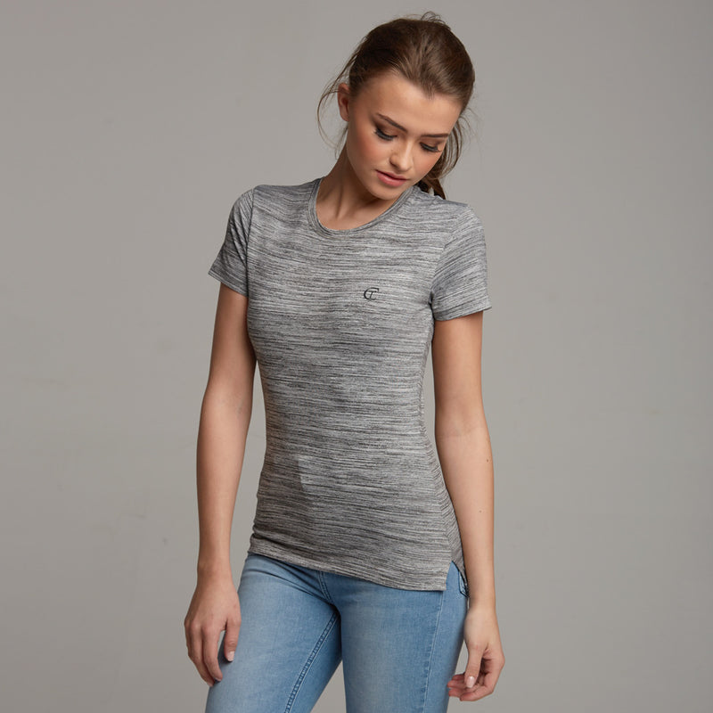 TEGAN GRAU MARL SLUB TEE – CT047