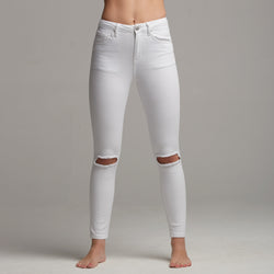 GIGI RIPPED WHITE JEANS - CT059
