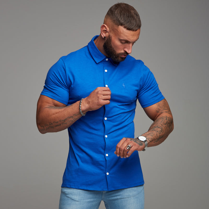 Father Sons Super Slim Royal Blue Jersey Kurzarm – FSH013 (LETZTE CHANCE)