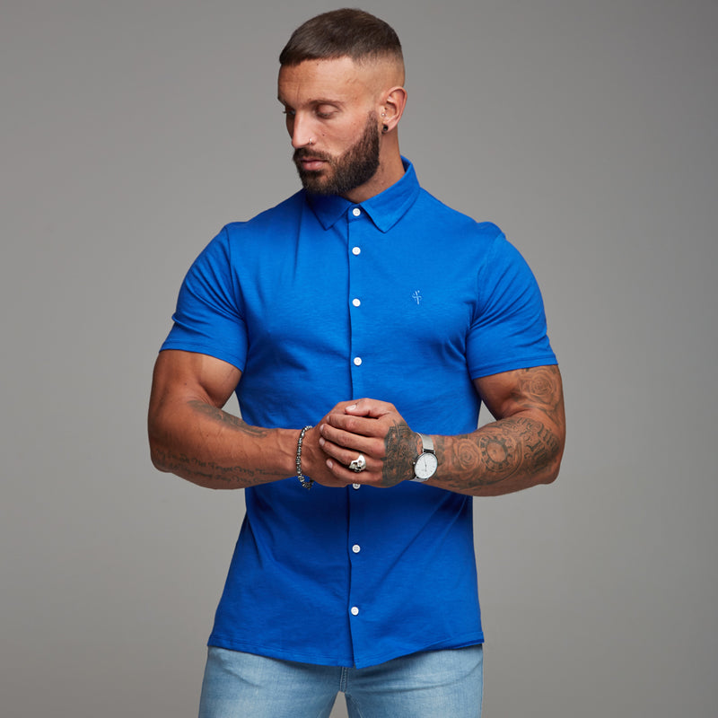 Father Sons Super Slim Royal Blue Jersey Short Sleeve - FSH013 (LAST CHANCE)