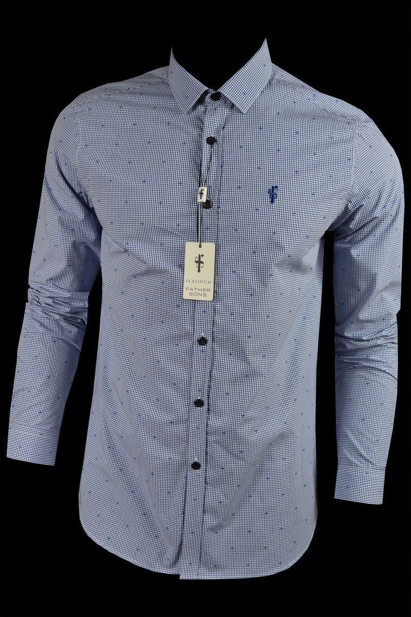 Father Sons Gingham-Karo in Platinblau und Weiß – FS108 (LETZTE CHANCE)