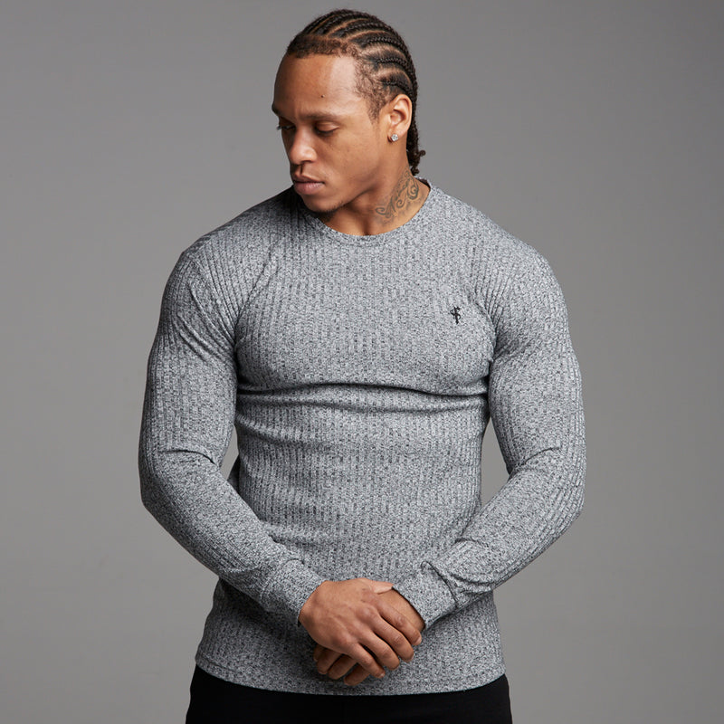 Father Sons Classic Grey & Black Ribbed Knit Jumper - FSH079