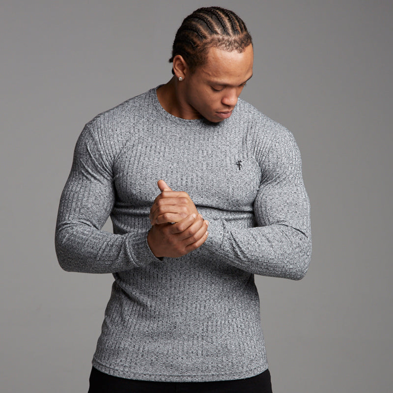 Father Sons Classic Grey & Black Ribbed Knit Jumper - FSH079