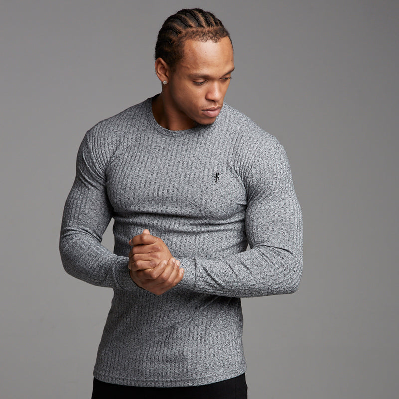 Father Sons Classic Grey & Black Ribbed Knit Jumper - FSH079