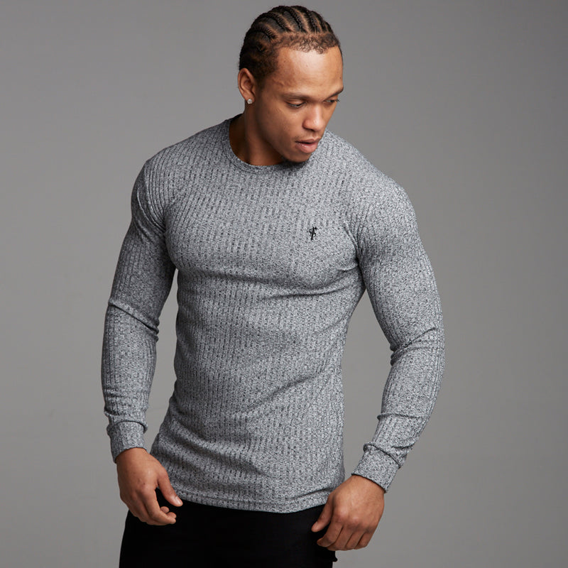 Father Sons Classic Grey & Black Ribbed Knit Jumper - FSH079