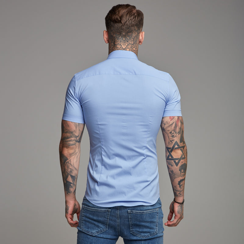 Father Sons Super Slim Stretch Classic Light Blue Short Sleeve - FS179