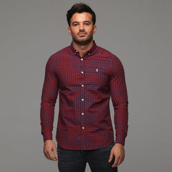 Father Sons Classic Red & Navy Check Long Sleeve - FS262 (LAST CHANCE)