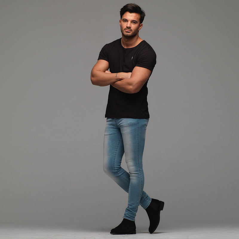 Hellblaue Slim-Stretch-Jeans von Father Sons – FSH128