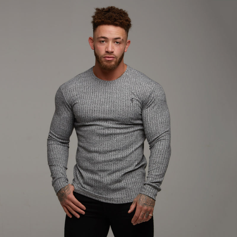 Father Sons Classic Grey & Black Ribbed Knit Jumper - FSH079