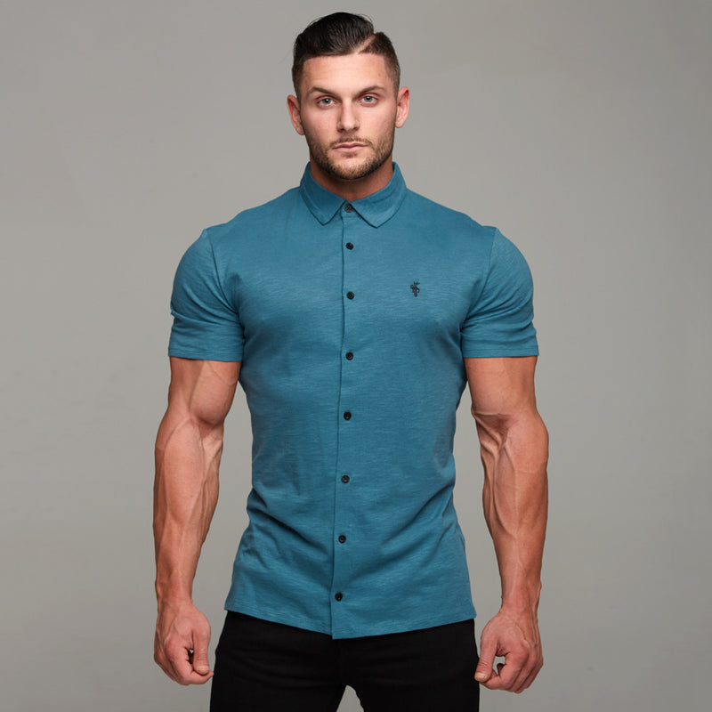 Father Sons Super Slim Teal Short Sleeve Jersey - FSH121 (LAST CHANCE)