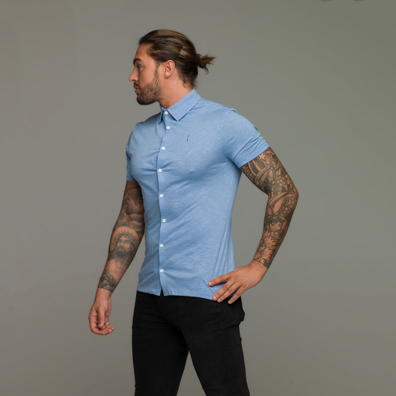 Father Sons Super Slim Baby Blue Jersey Kurzarm – FSH015 (LETZTE CHANCE)