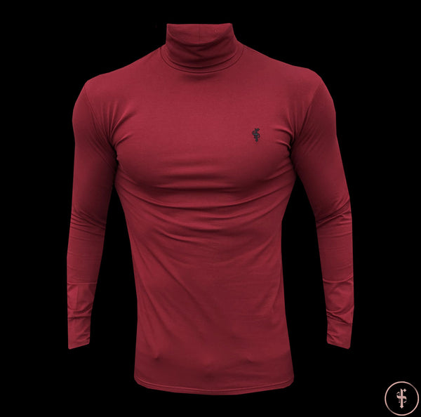 Father Sons Classic Oxblood Stretch Roll Neck  - FSH304