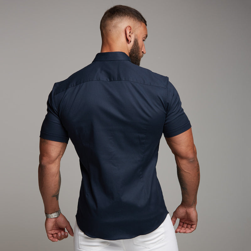 Father Sons Super Slim Luxe Ultra Stretch Classic Navy Short Sleeve -  FS330
