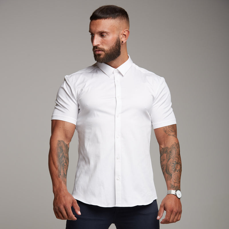 Father Sons Super Slim Luxe Ultra Stretch Classic White Short Sleeve -  FS332