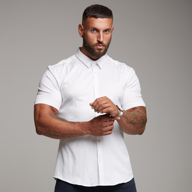 Father Sons Super Slim Luxe Ultra Stretch Classic White Short Sleeve -  FS332