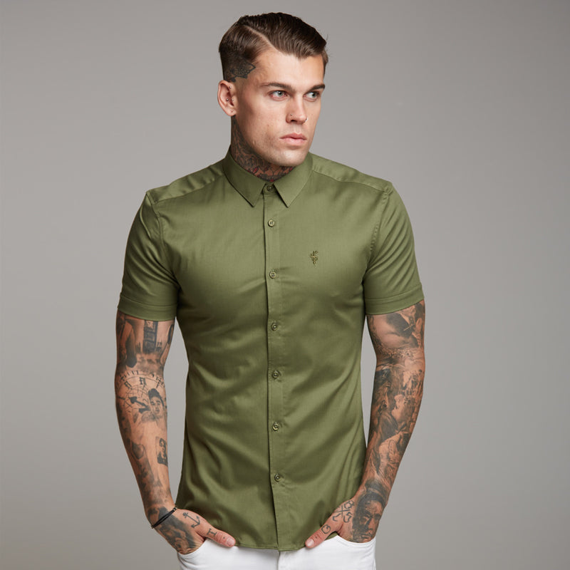 Father Sons Super Slim Luxe Ultra Stretch Classic Khaki Kurzarm – FS338