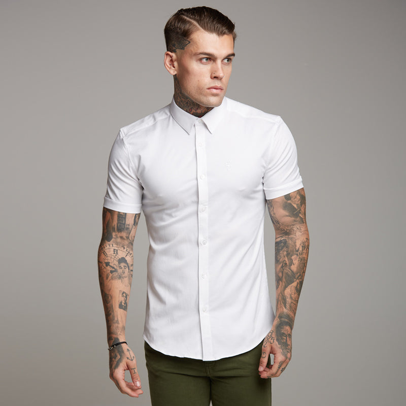 Father Sons Super Slim Luxe Ultra Stretch Classic White Short Sleeve -  FS332