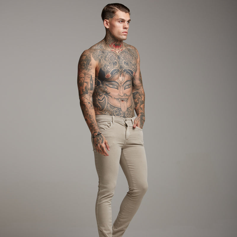 Slim Stretch-Jeans von Father Sons in Beige – FSH134