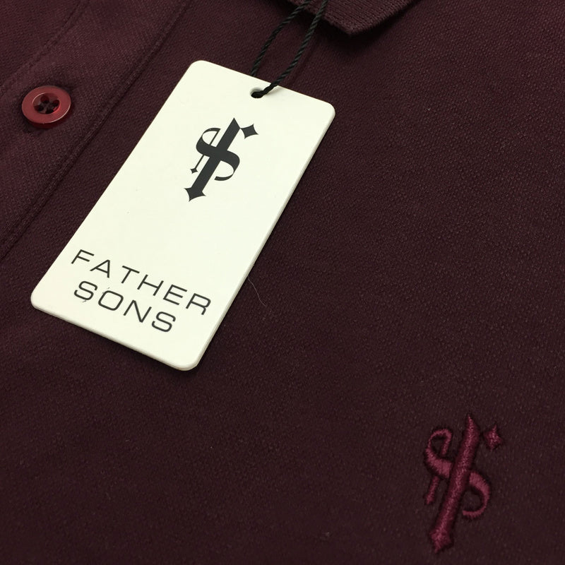 Klassisches burgunderfarbenes Poloshirt von Father Sons – FSH042