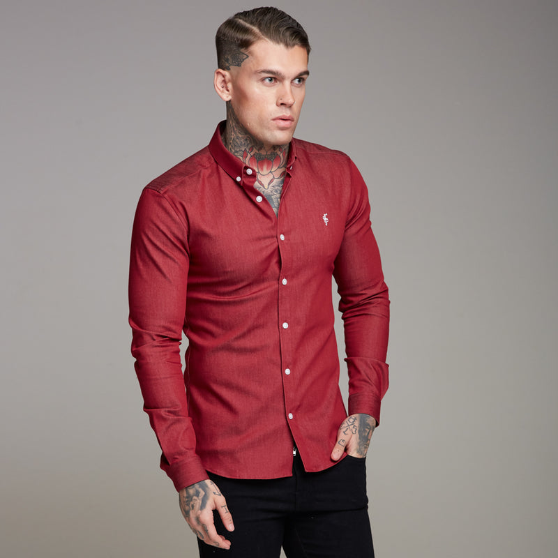 Father Sons Super Slim Stretch Oxblood Denim Long Sleeve - FS339