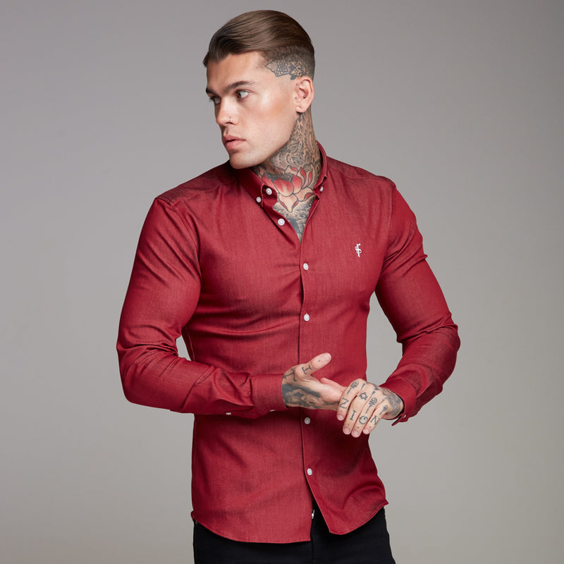 Father Sons Super Slim Stretch Oxblood Denim Long Sleeve - FS339