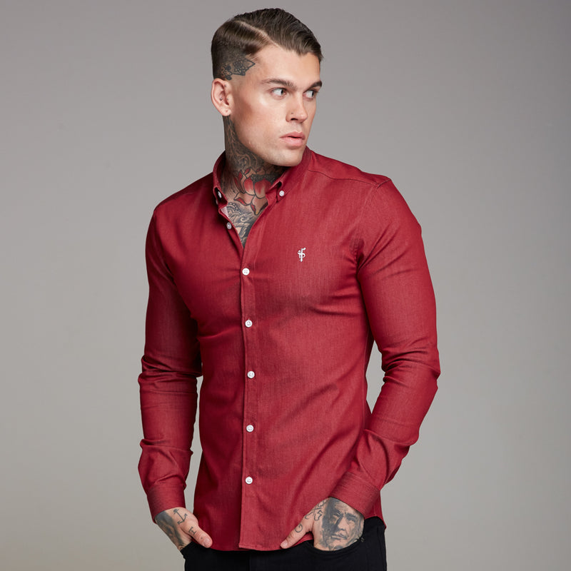 Father Sons Super Slim Stretch Oxblood Denim Long Sleeve - FS339