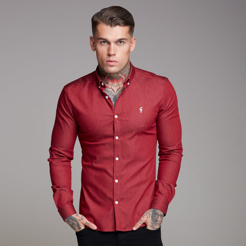 Father Sons Super Slim Stretch Oxblood Denim Long Sleeve - FS339