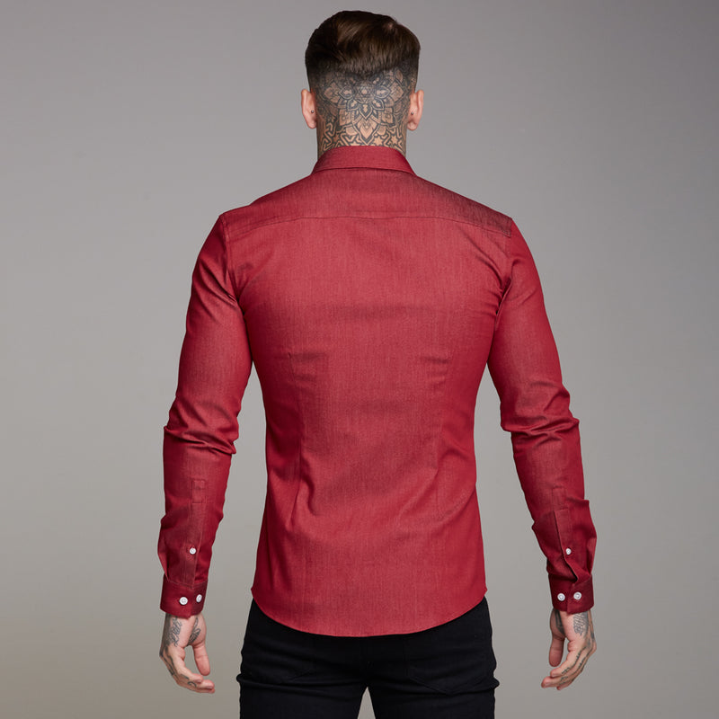 Father Sons Super Slim Stretch Oxblood Denim Long Sleeve - FS339