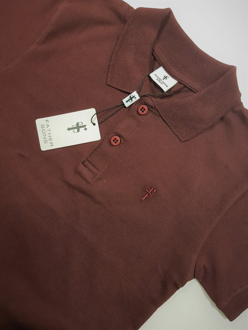 Klassisches Burgunder-Poloshirt für Jungen von Father Sons – FSB022 (LETZTE CHANCE)