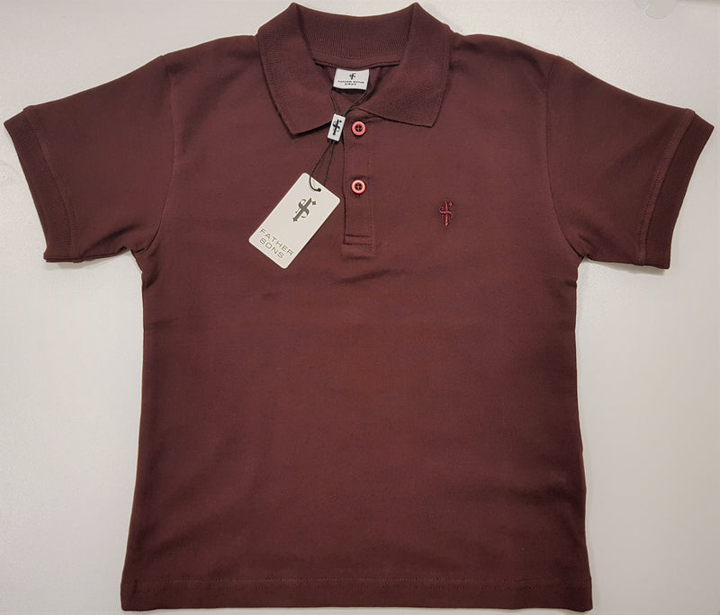 Father Sons Boys Classic Burgundy Polo Shirt - FSB022 (LAST CHANCE)