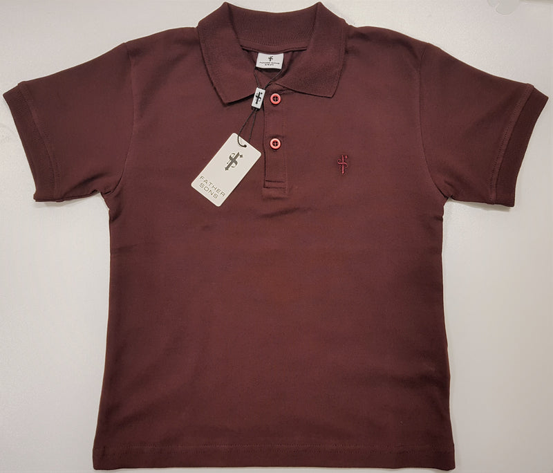 Klassisches Burgunder-Poloshirt für Jungen von Father Sons – FSB022 (LETZTE CHANCE)
