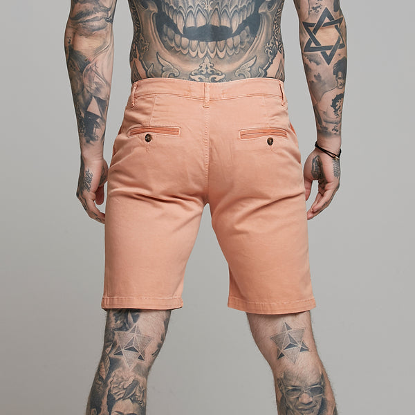 Lachsfarbene Chino-Shorts von Father Sons in schmaler Passform – FSH317